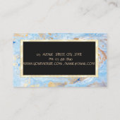 Carte De Visite Marbre élégant, Design de bijoux de cadre d'or ble (Dos)