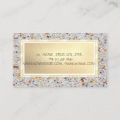 Carte De Visite Marbre élégant, Design de bijoux en or de pierre (Dos)