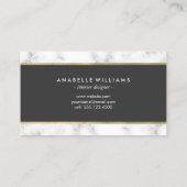 Carte De Visite Marbre élégant et Faux Gold Foil (Dos)