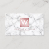 Carte De Visite Marbre élégant et Rose Gold Texture imprimée (Devant)