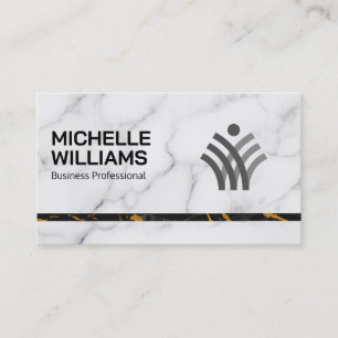 Carte De Visite Marbre Élégant Logo d'entreprise