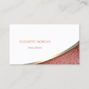Carte De Visite Marbre élégant moderne rayé or, blanc, rouge