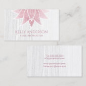 Carte De Visite Marbre élégant rose de fleur de Lotus d'or (Devant / Derrière)