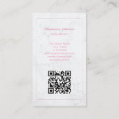 Carte De Visite Marbre Elegant Rose or Parties scintillant ongle A (Dos)