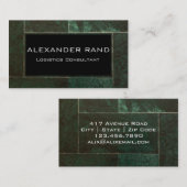 Carte De Visite Marbre émeraude minimaliste (Devant / Derrière)