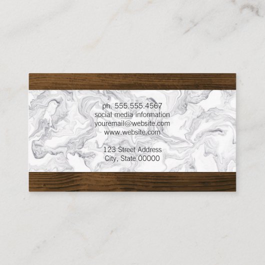Carte De Visite Marbre et bois (Dos)