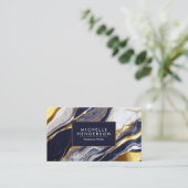 Carte De Visite Marbre et huile d'or (Debout devant)