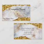 Carte De Visite Marbre et or Nugget Luxe (Devant / Derrière)