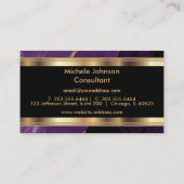 Carte De Visite Marbre et or violet élégant (Dos)