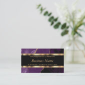 Carte De Visite Marbre et or violet élégant (Debout devant)