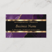 Carte De Visite Marbre et or violet élégant (Devant)