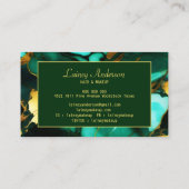 Carte De Visite Marbre faux vert jaune doré chic tendance (Dos)