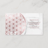 Carte De Visite Marbre/Fleur de vie/Faux Rose Gold (Dos)