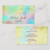Carte De Visite marbre fluide teintes vert jaune (Devant / Derrière)