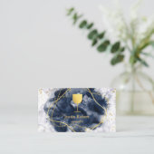 Carte De Visite Marbre foncé moderne vin Bartender sommelier cuisi (Debout devant)