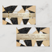 Carte De Visite Marbre géométrique moderne élégant, Cadre Or (Devant / Derrière)