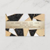 Carte De Visite Marbre géométrique moderne élégant, Cadre Or (Dos)