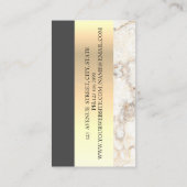 Carte De Visite Marbre géométrique moderne Elégant Or, Ciseaux (Dos)