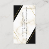 Carte De Visite Marbre géométrique moderne élégante Bandes dorées (Dos)