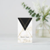 Carte De Visite Marbre géométrique moderne élégante Bandes dorées (Debout devant)