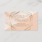 Carte De Visite Marbre Géométrique Moderne Rose Et Or Trendy Chic (Dos)