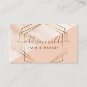 Carte De Visite Marbre Géométrique Moderne Rose Et Or Trendy Chic (Devant)