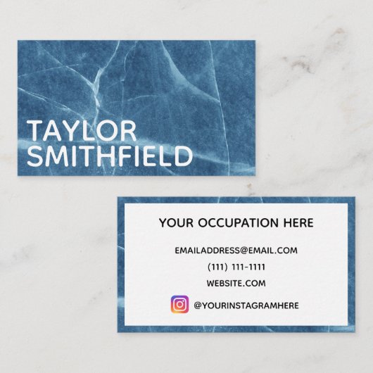 Carte De Visite Marbre glacé (Devant / Derrière)