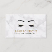 Carte De Visite Marbre Gold Lash Beauté Aftercare Instruction (Devant)