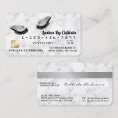 Carte De Visite Marbre gris-blanc argenté Parties scintillant Lash (Devant / Derrière)