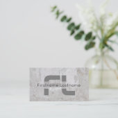 Carte De Visite Marbre gris clair structure en marbre blanc monogr (Debout devant)