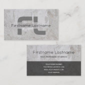 Carte De Visite Marbre gris clair structure en marbre blanc monogr (Devant / Derrière)