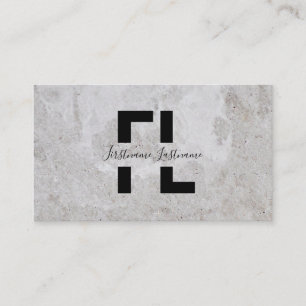 Carte De Visite Marbre gris clair structure en marbre blanc monogr