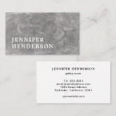 Carte De Visite Marbre gris élégant et moderne, mais professionnel (Devant / Derrière)