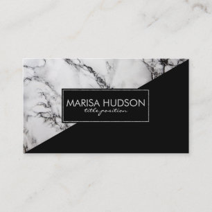 Carte De Visite Marbre Gris Et Noir Et Triangle Noir