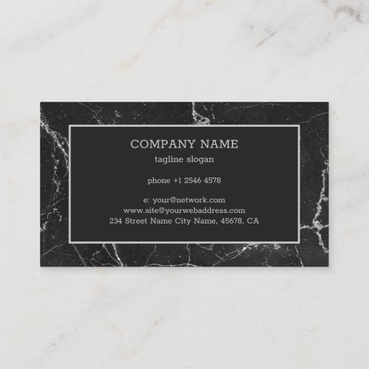 Carte De Visite Marbre gris foncé (Dos)