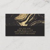 Carte De Visite Marbre gris foncé doré | Série de signatures exécu (Dos)