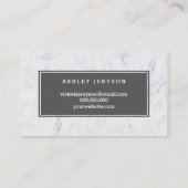Carte De Visite Marbre gris moderne de typographie de maquilleur (Dos)