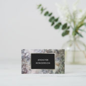 Carte De Visite Marbre gris moderne noir argent professionnel squa (Debout devant)