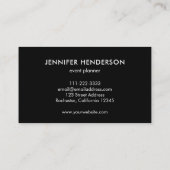 Carte De Visite Marbre gris moderne noir argent professionnel squa (Dos)