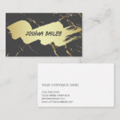 Carte De Visite Marbre Gris Or | Doré Brossé (Devant / Derrière)