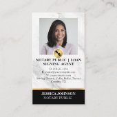 Carte De Visite Marbre gris professionnel Notaire de luxe QR publi (Devant)