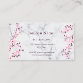 Carte De Visite Marbre gris rose Fleur de cerisier (Dos)