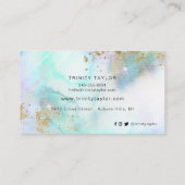 Carte De Visite Marbre holographique nuages arc-en-ciel et fausse  (Dos)