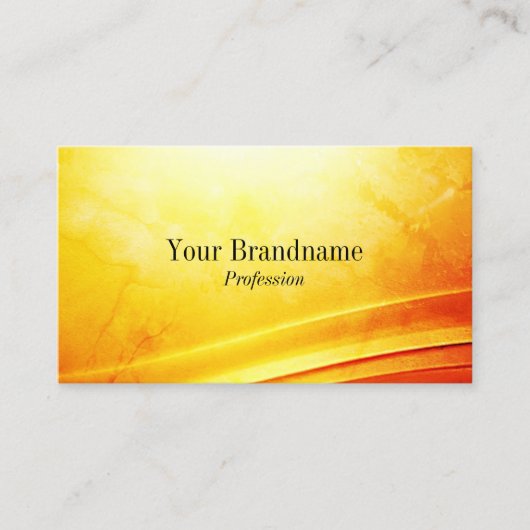 Carte De Visite Marbré jaune orange courbé logo QR Code (Devant)
