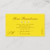 Carte De Visite Marbre Jaune Orange Diamants Étincelants Monogramm (Dos)