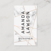Carte De Visite Marbre | Lignes Abstraites (Devant)