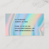 Carte De Visite Marbre liquide holographique moderne (Dos)