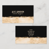 Carte De Visite Marbre luxe élégant or design moderne glacier (Devant / Derrière)