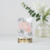 Carte De Visite Marbre | Metal Trim Beautician Stylist (Debout devant)