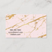 Carte De Visite Marbre métallique en or rose | Artiste Abstrait (Dos)